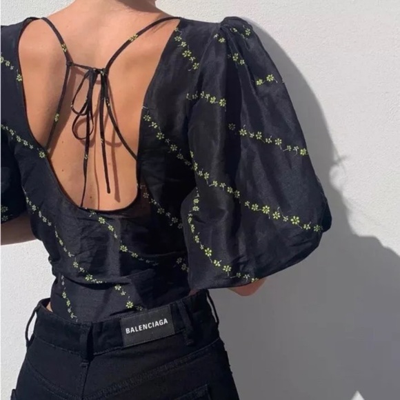 Ganni Linen & Silk Top Size M/US8/DK 38 - Picture 7 of 15